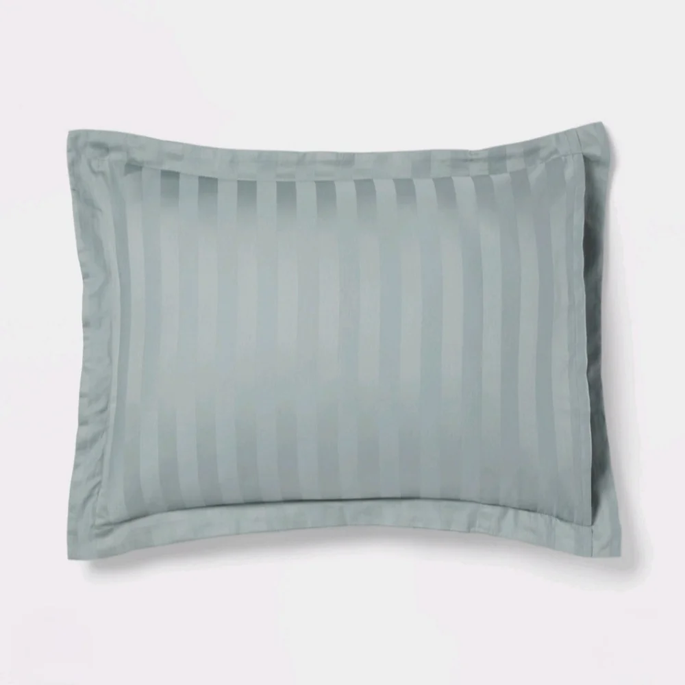 Threshold 3pc King Luxe Striped Damask Duvet Coverand Sham Set Light Teal Green